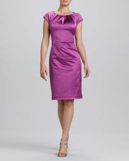 Womens Jewel Neck Ruched Cocktail Dress   Kay Unger New York   Orchid (10)