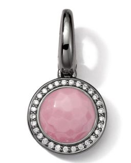 Black Sterling Silver Pink Opal & Diamond Lollipop Charm   Ippolita   Pink opal
