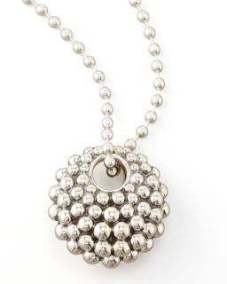Bold Caviar Pendant Necklace, Medium   Lagos   Silver