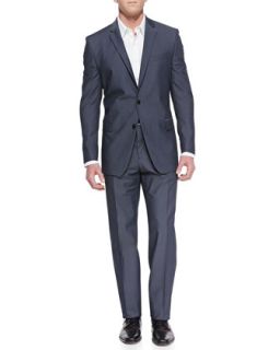 Mens Trend Fit 2 Button Suit, Gray   Versace   Grey (54)