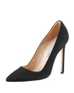 BB Suede 115mm Pump, Charcoal (Made to Order)   Manolo Blahnik   Charcoal (41.