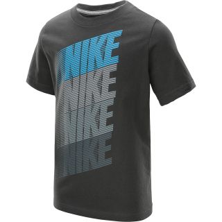 NIKE Boys Block NSW Logo Short Sleeve T Shirt   Size Small, Anthracite/grey