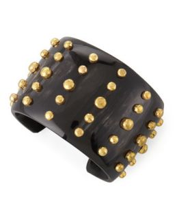 Kiwiko Studded Cuff Bracelet, Dark Horn   Ashley Pittman   Black