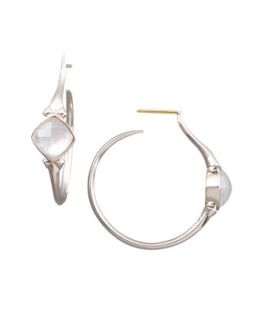Crystal Superstud Hoop Earrings, Small   Stephen Webster   Silver