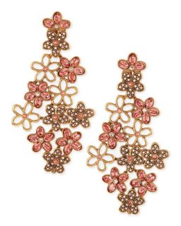 Crystal Daisy Clip On Earrings, Sorbet Pink   Oscar de la Renta   Sorbet