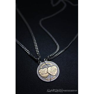 Sterling Silver Mizpah Medal Necklace with Stainless Steel Chains, 20" and 24" Jewelry