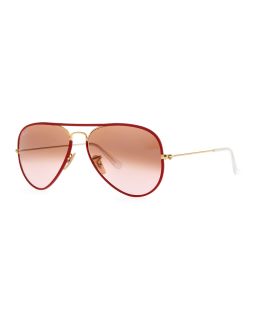 Aviator Gradient Sunglasses, Red   Ray Ban   Red