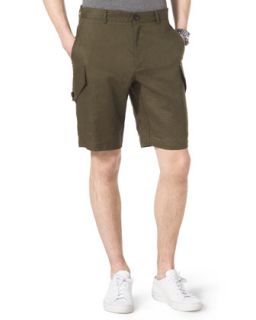 Mens Linen Cargo Shorts   Michael Kors   Army (32)