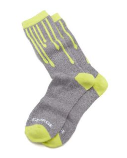 Drips Mens Socks, Gray/Yellow   Arthur George by Robert Kardashian   Grey