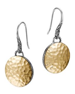 Palu Gold Plate/Silver Round Drop Earrings   John Hardy   Silver/Gold