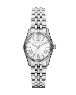 Petite Silver Color Stainless Steel Lexington Three Hand Watch   Michael Kors  