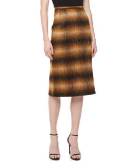Womens Ombre Plain Pencil Skirt, Chocolate   Michael Kors   Chocolate multi (4)