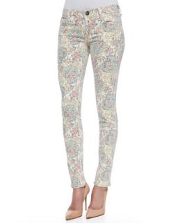 Womens Chrissy MId Rise Ankle Skinny Jeans, Paisley   True Religion   White