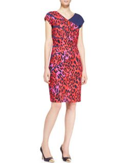 Womens Radiant Seam Leopard Dress, Garnet Red   Escada   Garnet red (46)