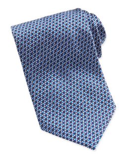 Mens Wide Basket Weave Pattern Tie, Blue   Brioni   Blue
