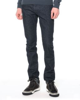 Mens Slim 5 Pocket Jeans, Dark Indigo   Lanvin   Navy (33)