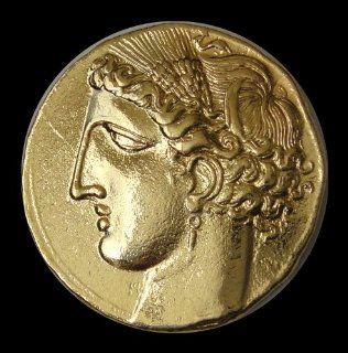 COIN OF Tanit, Goddess of Carthage & Pegasus 24k Gold Plated Reproduction  Collectible Coins  