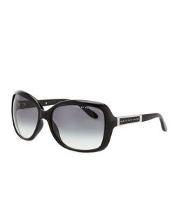 Squared Enamel Sunglasses, Black   MARC by Marc Jacobs   Shiny black