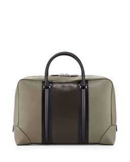 Mens Tricolor Leather Briefcase, Gray/Black/Khaki   Givenchy   Grey blk khaki