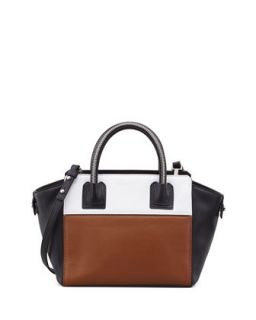 Logan Small Colorblock Tote Bag, Luggage   Milly