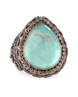 New World Large Pear Green Turquoise Ring   Armenta   Gold (6)