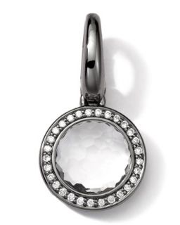 Black Sterling Silver Clear Quartz & Diamond Lollipop Charm   Ippolita   Clear