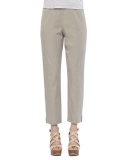 Womens Organic Stretch Twill Slim Ankle Pants   Eileen Fisher   Stone (X LARGE