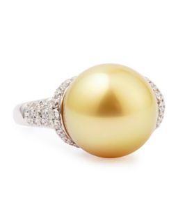 18k Golden South Sea Pearl and Diamond Ring   Eli Jewels   Gold (7)