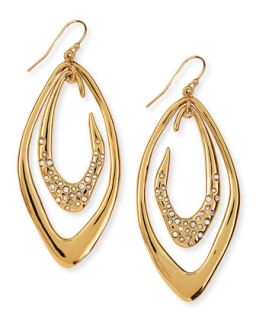 Dangling Crystal Orbit Earrings   Alexis Bittar   Gold