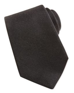 Mens Cashmere/Silk Woven Tie, Gray   Kiton   Grey
