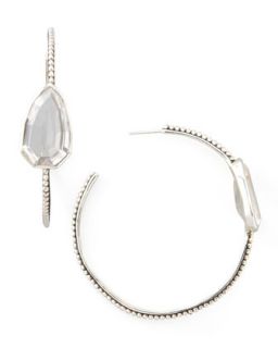 Cathedral Large Silver Hoop Earrings, Rock Crystal   Stephen Dweck   Clear