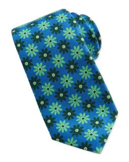 Mens Floral 5 Fold Tie, Blue   Isaia   Blue