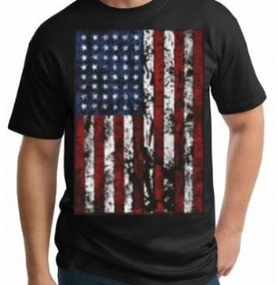 American Flag Mens T shirt United States USA Tattered Flag Black Tee at  Mens Clothing store Fashion T Shirts