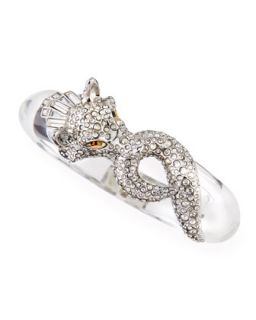 Pave Wolf Lucite Bangle, Clear   Alexis Bittar   Clear