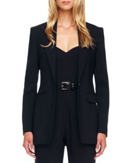 Womens One Button Crepe Jacket   Michael Kors   Black (2)