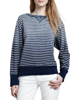 Womens Stadium Sweatshirt   Current/Elliott   Indigo stripe (0 / X SMALL)