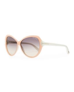 Valentina Acetate Cat Eye Sunglasses, Pink/Ivory   Tom Ford   Pink