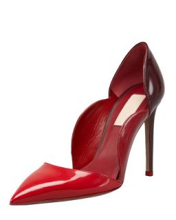 Scalloped Pointed Toe Single Sole Pump, Red   Valentino   Red/Scarlet/Rubin (38.