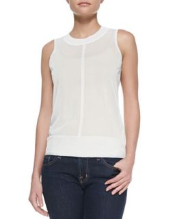Womens Murray Knit Trim Sheer Tank   J Brand Ready to Wear   White (SMALL)