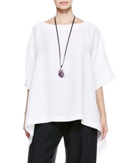 Womens Side Cascading T Shirt, White   eskandar   White (1)