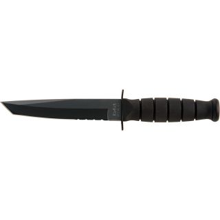 Ka Bar Short Serrated EdgeTanto Knife   Black w/ Hard Sheath (250552)