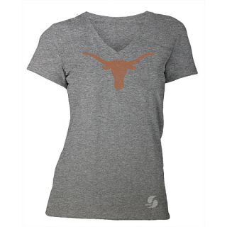 SOFFE Womens Texas Longhorns No Sweat V Neck Short Sleeve T Shirt   Size