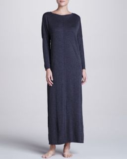 Womens Zana Knit Long Gown, Charcoal   Natori   Charcoal (X SMALL)