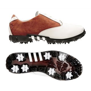 Adidas Mens Adipure Motion White/ Brown Golf Shoes