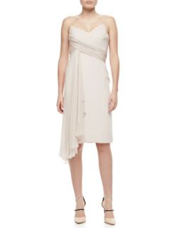 Womens Strapless Cascade Front Cocktail Dress   Notte by Marchesa   Blush (10)