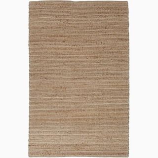 Hand made Solid Pattern Taupe/ Ivory Cotton/ Jute Rug (9x12)