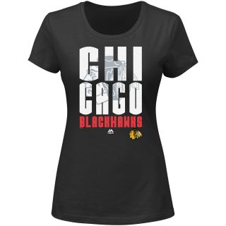 MAJESTIC ATHLETIC Womens Chicago Blackhawks Sparkling Victory T Shirt   Size
