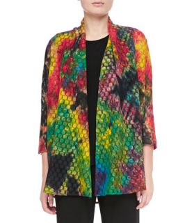 Womens Living Color Soft Lace Jacket   Caroline Rose   Multi/Black (X LARGE
