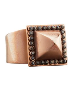 Rose Golden Pave Pyramid Stud Ring   Rebecca Minkoff   Gold