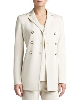 Womens Knit Double Breasted Jacket   St. John Collection   Linen (6)